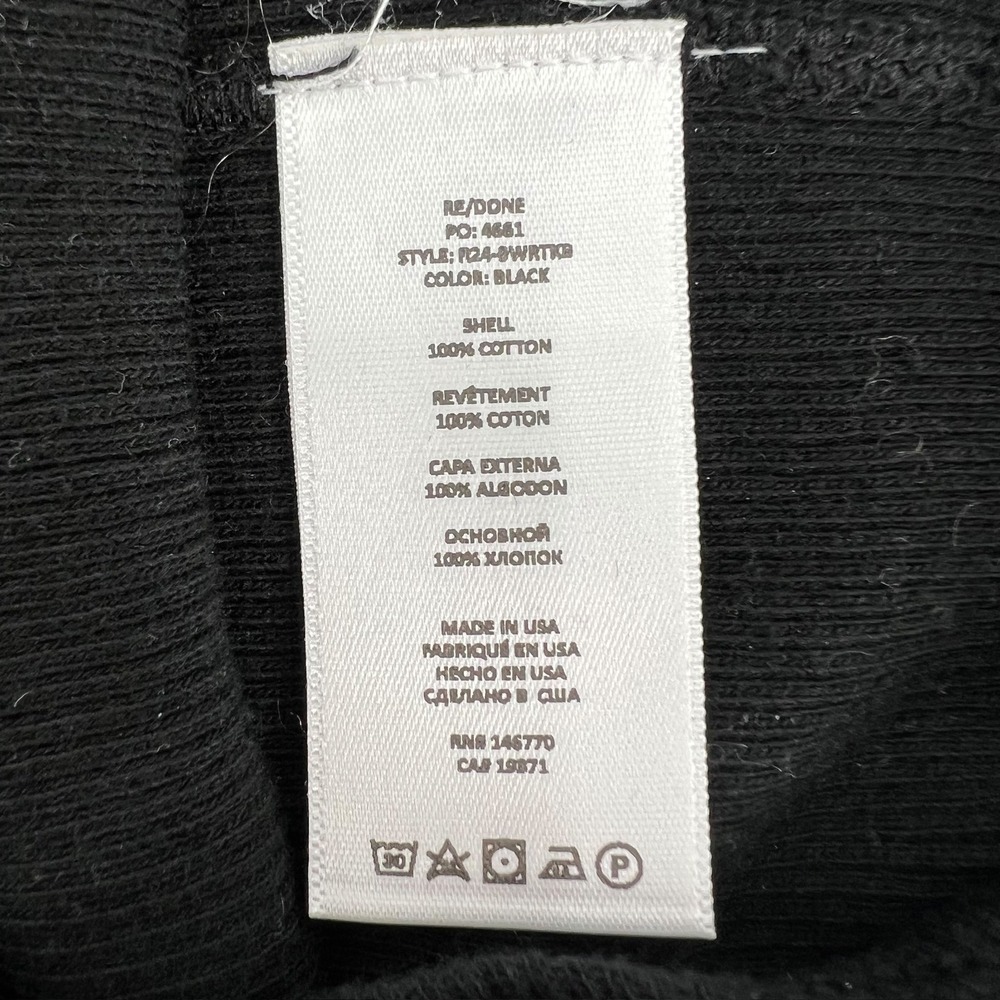RE/DONE Black Ribbed Knit Tank Bodysuit Scoop Neck Size S 1124-8WRTKB USA Made - Picture 5 of 5